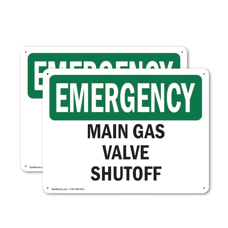 Signmission Main Gas Valve Shutoff, 10 in W x Rectangle, Aluminum OS-2PACK-EM-A-710-L-10400
